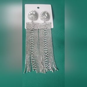 Clear rhinestone chandelier earrings